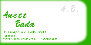 anett bada business card